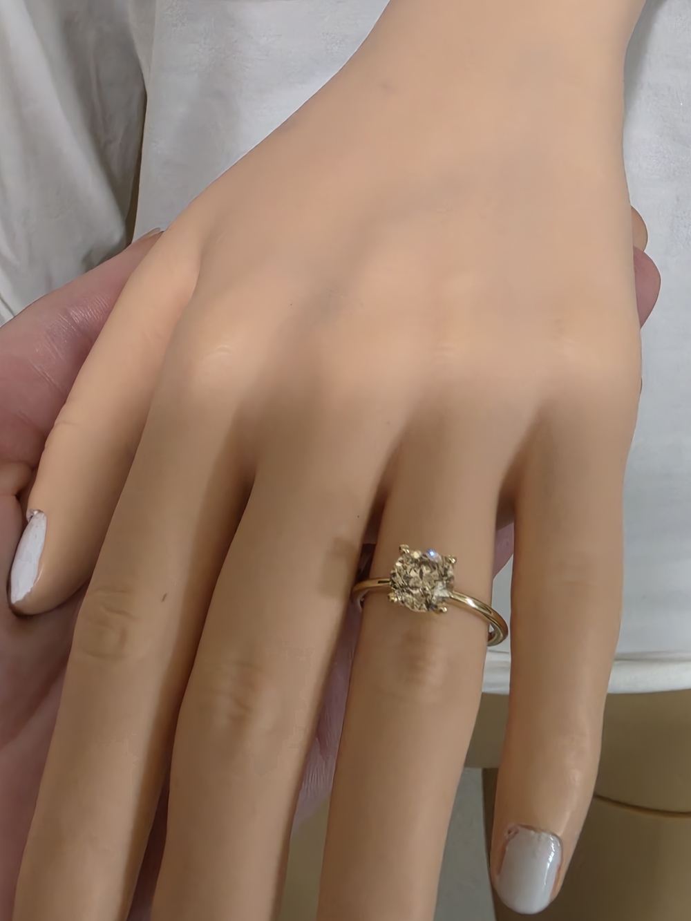 2.02ct. Natural Champagne Diamond Set In 14kt. Yellow Gold.